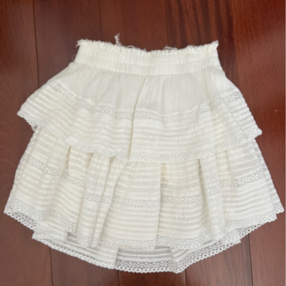 Aerie white rock n ruffle mini skirt